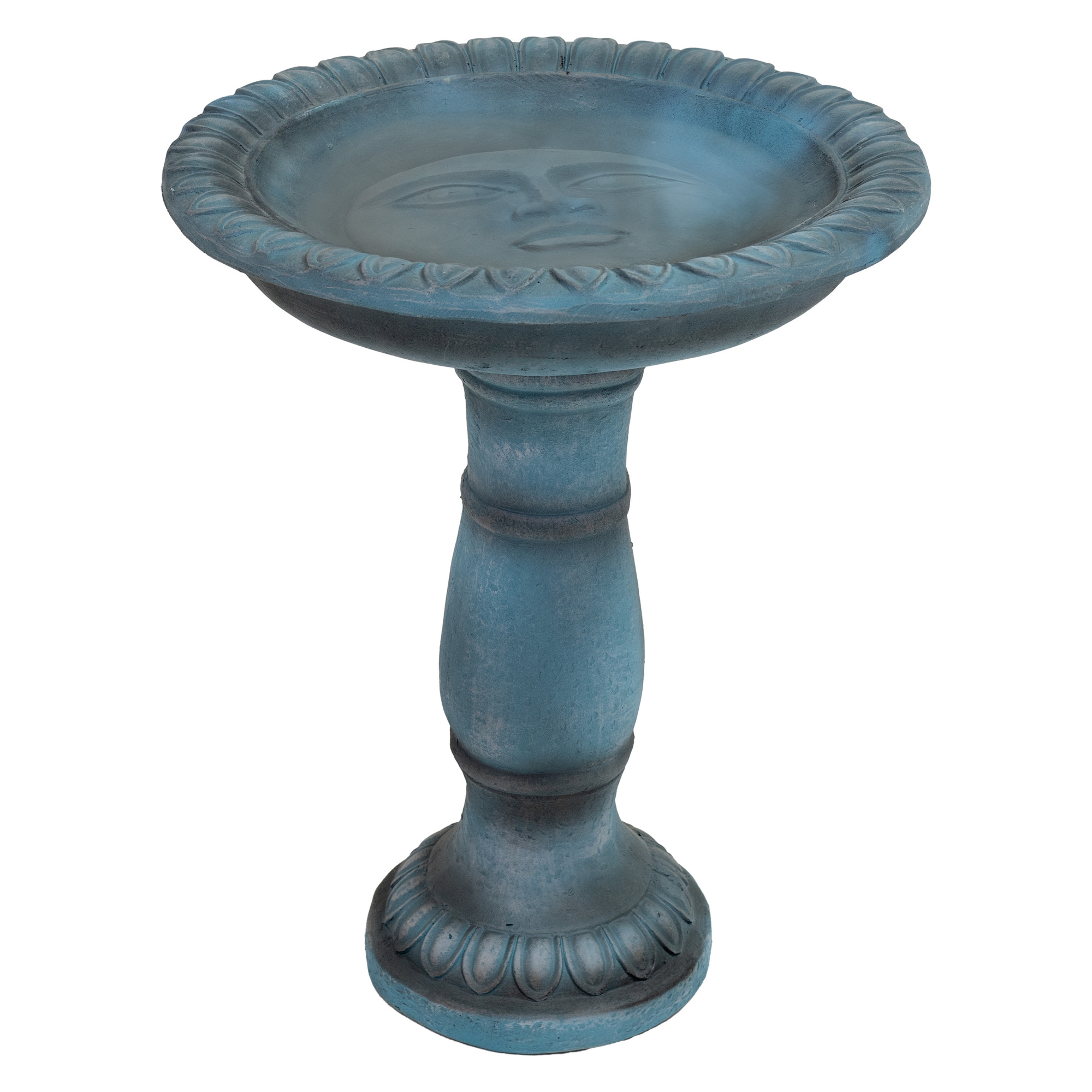 Sunnydaze Facade Du Soleil Bird Bath — 26in. Height, Glass Fiber Reinforced Concrete, Patina Green, Model# FWD-0111